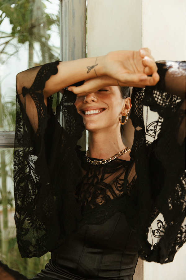 KIMONO BOHEM BORDADO NEGRO